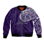 Personalized Fremantle Dockers Polynesian Bomber Jacket Tribal Chest and Sleeve Tattoo Heritage Warrior