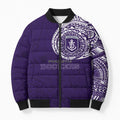 Personalized Fremantle Dockers Polynesian Bomber Puffer Jacket Tribal Chest and Sleeve Tattoo Heritage Warrior