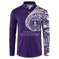 Personalized Fremantle Dockers Polynesian Button Sweatshirt Tribal Chest and Sleeve Tattoo Heritage Warrior