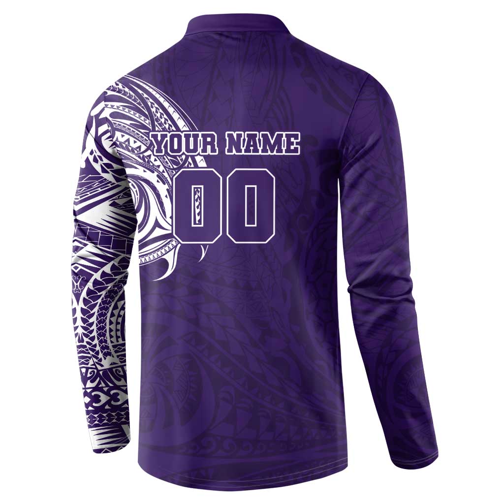 Personalized Fremantle Dockers Polynesian Button Sweatshirt Tribal Chest and Sleeve Tattoo Heritage Warrior