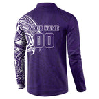 Personalized Fremantle Dockers Polynesian Button Sweatshirt Tribal Chest and Sleeve Tattoo Heritage Warrior