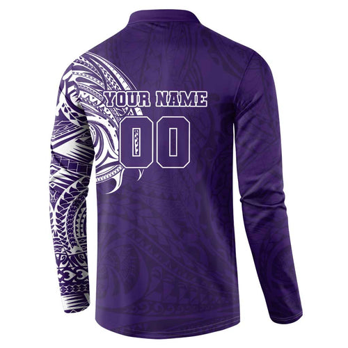 Personalized Fremantle Dockers Polynesian Button Sweatshirt Tribal Chest and Sleeve Tattoo Heritage Warrior