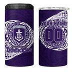 Personalized Fremantle Dockers Polynesian 4 in 1 Can Cooler Tumbler Tribal Chest and Sleeve Tattoo Heritage Warrior