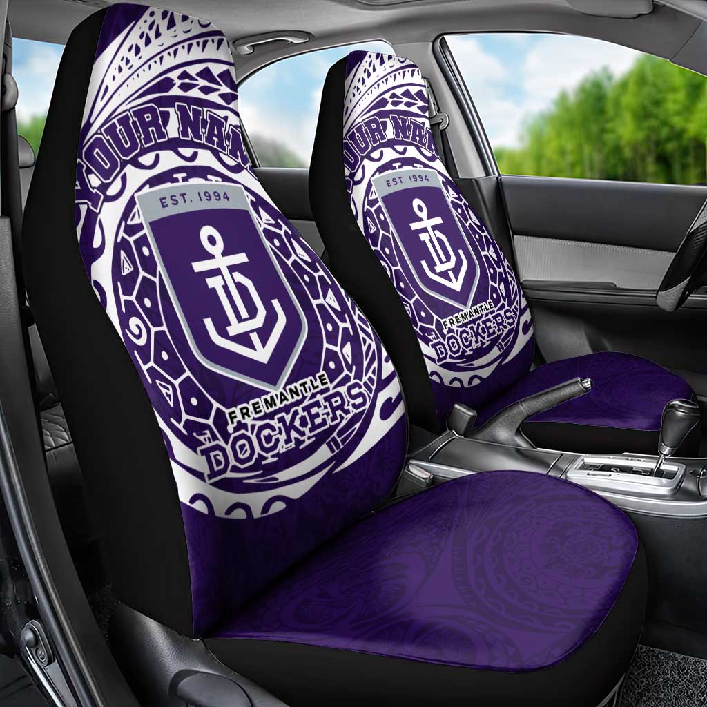 Personalized Fremantle Dockers Polynesian Car Seat Cover Tribal Chest and Sleeve Tattoo Heritage Warrior