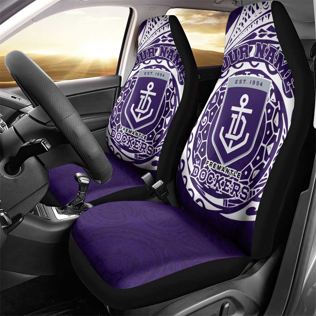Personalized Fremantle Dockers Polynesian Car Seat Cover Tribal Chest and Sleeve Tattoo Heritage Warrior