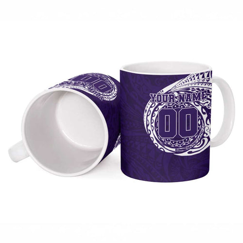Personalized Fremantle Dockers Polynesian Ceramic Mug Tribal Chest and Sleeve Tattoo Heritage Warrior