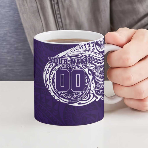Personalized Fremantle Dockers Polynesian Ceramic Mug Tribal Chest and Sleeve Tattoo Heritage Warrior