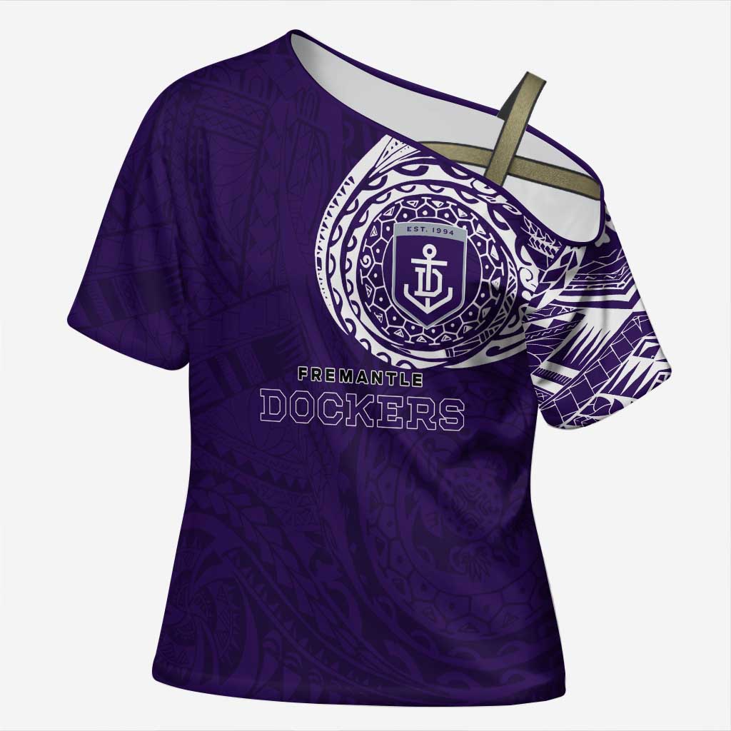 Personalized Fremantle Dockers Polynesian Cross Shoulder Shirt Tribal Chest and Sleeve Tattoo Heritage Warrior