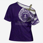 Personalized Fremantle Dockers Polynesian Cross Shoulder Shirt Tribal Chest and Sleeve Tattoo Heritage Warrior