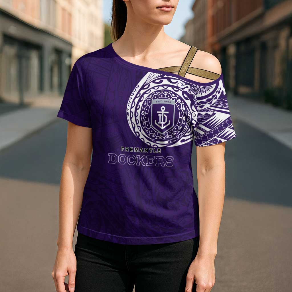 Personalized Fremantle Dockers Polynesian Cross Shoulder Shirt Tribal Chest and Sleeve Tattoo Heritage Warrior