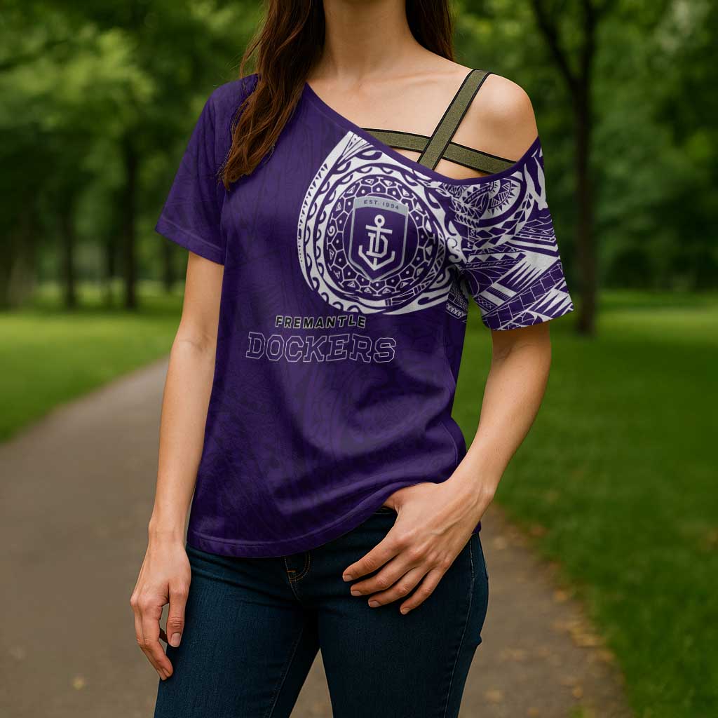 Personalized Fremantle Dockers Polynesian Cross Shoulder Shirt Tribal Chest and Sleeve Tattoo Heritage Warrior