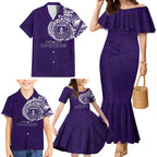 Personalized Fremantle Dockers Polynesian Family Matching Mermaid Dress and Hawaiian Shirt Tribal Chest and Sleeve Tattoo Heritage Warrior