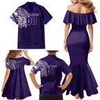 Personalized Fremantle Dockers Polynesian Family Matching Mermaid Dress and Hawaiian Shirt Tribal Chest and Sleeve Tattoo Heritage Warrior