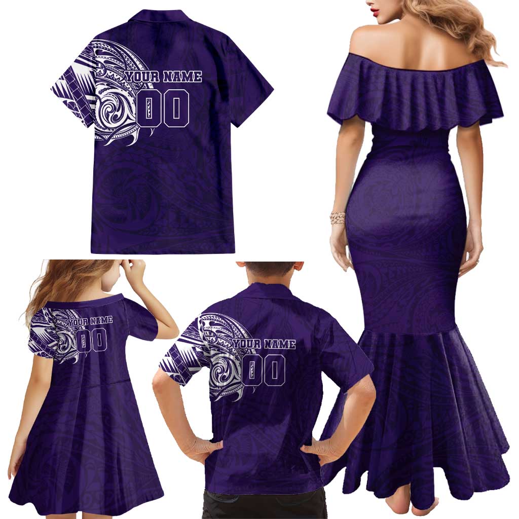 Personalized Fremantle Dockers Polynesian Family Matching Mermaid Dress and Hawaiian Shirt Tribal Chest and Sleeve Tattoo Heritage Warrior