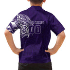 Personalized Fremantle Dockers Polynesian Family Matching Off The Shoulder Long Sleeve Dress and Hawaiian Shirt Tribal Chest and Sleeve Tattoo Heritage Warrior