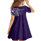 Personalized Fremantle Dockers Polynesian Family Matching Off The Shoulder Long Sleeve Dress and Hawaiian Shirt Tribal Chest and Sleeve Tattoo Heritage Warrior