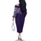 Personalized Fremantle Dockers Polynesian Family Matching Off The Shoulder Long Sleeve Dress and Hawaiian Shirt Tribal Chest and Sleeve Tattoo Heritage Warrior