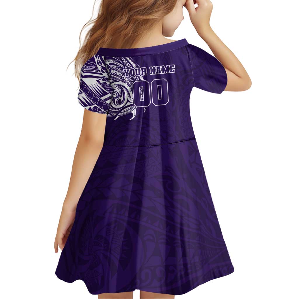 Personalized Fremantle Dockers Polynesian Family Matching Off Shoulder Maxi Dress and Hawaiian Shirt Tribal Chest and Sleeve Tattoo Heritage Warrior