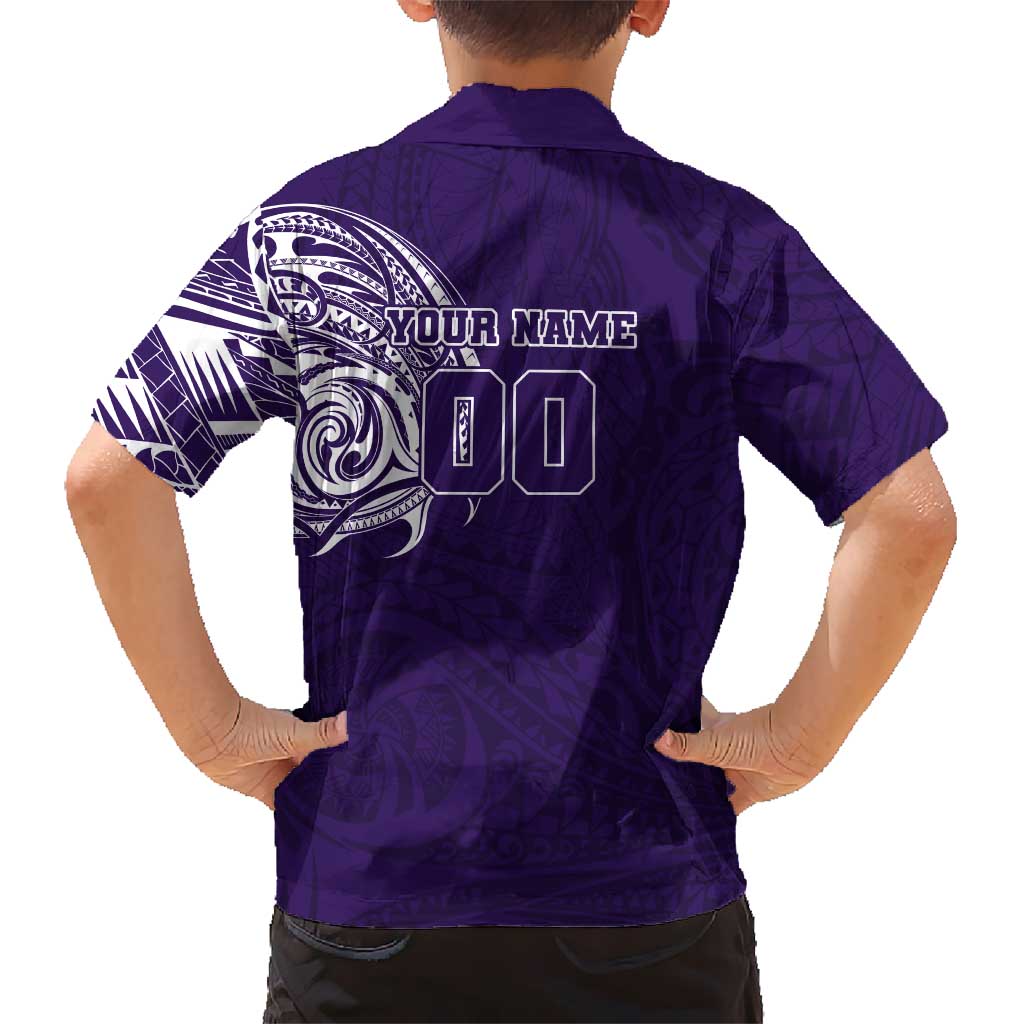 Personalized Fremantle Dockers Polynesian Family Matching Off Shoulder Short Dress and Hawaiian Shirt Tribal Chest and Sleeve Tattoo Heritage Warrior