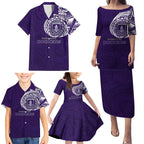 Personalized Fremantle Dockers Polynesian Family Matching Puletasi and Hawaiian Shirt Tribal Chest and Sleeve Tattoo Heritage Warrior