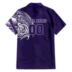 Personalized Fremantle Dockers Polynesian Family Matching Short Sleeve Bodycon Dress and Hawaiian Shirt Tribal Chest and Sleeve Tattoo Heritage Warrior