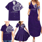 Personalized Fremantle Dockers Polynesian Family Matching Summer Maxi Dress and Hawaiian Shirt Tribal Chest and Sleeve Tattoo Heritage Warrior