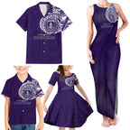 Personalized Fremantle Dockers Polynesian Family Matching Tank Maxi Dress and Hawaiian Shirt Tribal Chest and Sleeve Tattoo Heritage Warrior