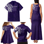 Personalized Fremantle Dockers Polynesian Family Matching Tank Maxi Dress and Hawaiian Shirt Tribal Chest and Sleeve Tattoo Heritage Warrior