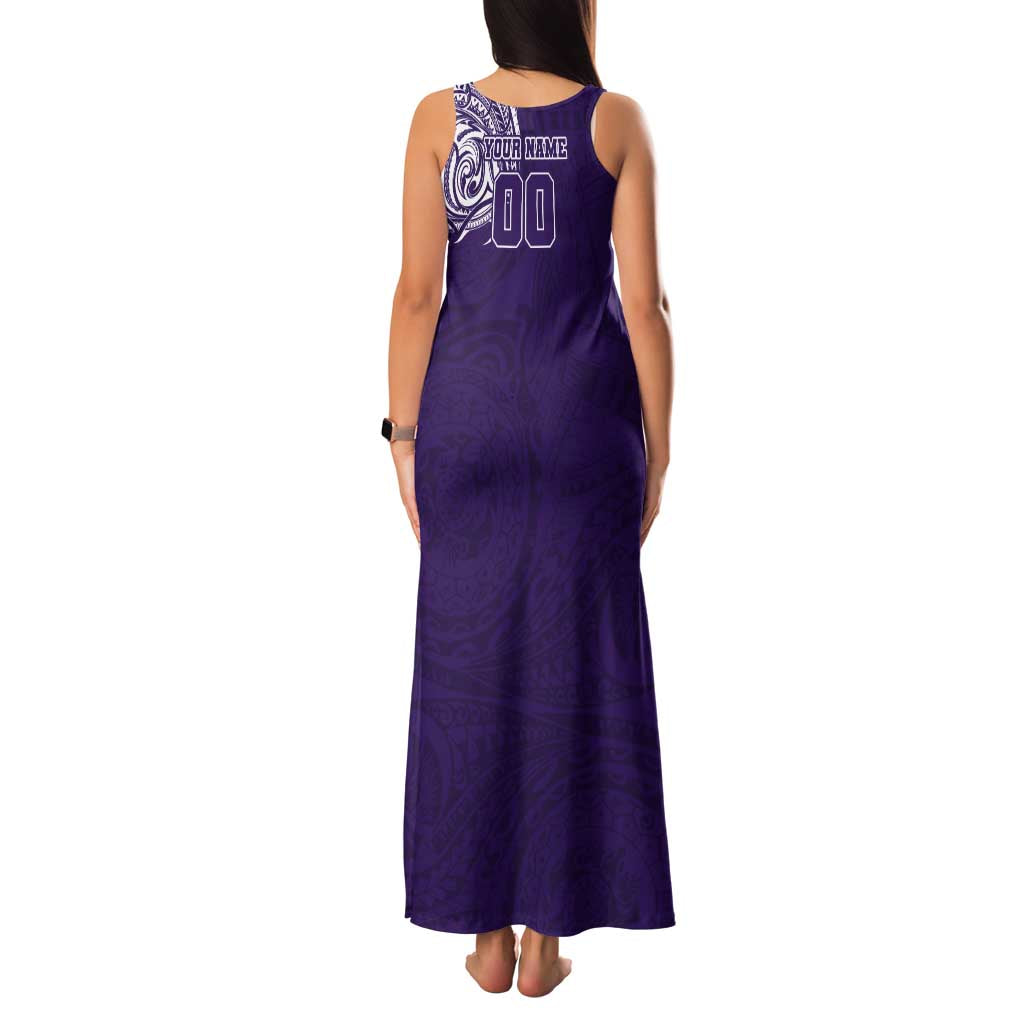 Personalized Fremantle Dockers Polynesian Family Matching Tank Maxi Dress and Hawaiian Shirt Tribal Chest and Sleeve Tattoo Heritage Warrior