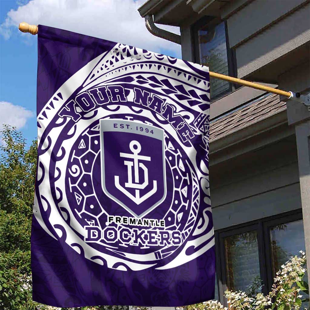 Personalized Fremantle Dockers Polynesian Garden Flag Tribal Chest and Sleeve Tattoo Heritage Warrior