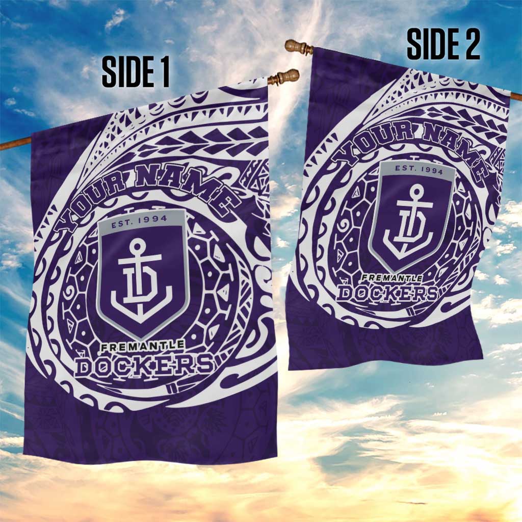 Personalized Fremantle Dockers Polynesian Garden Flag Tribal Chest and Sleeve Tattoo Heritage Warrior
