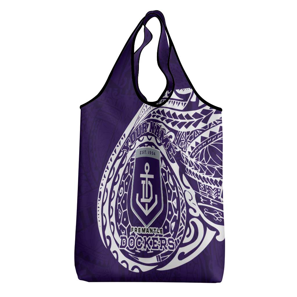 Personalized Fremantle Dockers Polynesian Grocery Bag Tribal Chest and Sleeve Tattoo Heritage Warrior