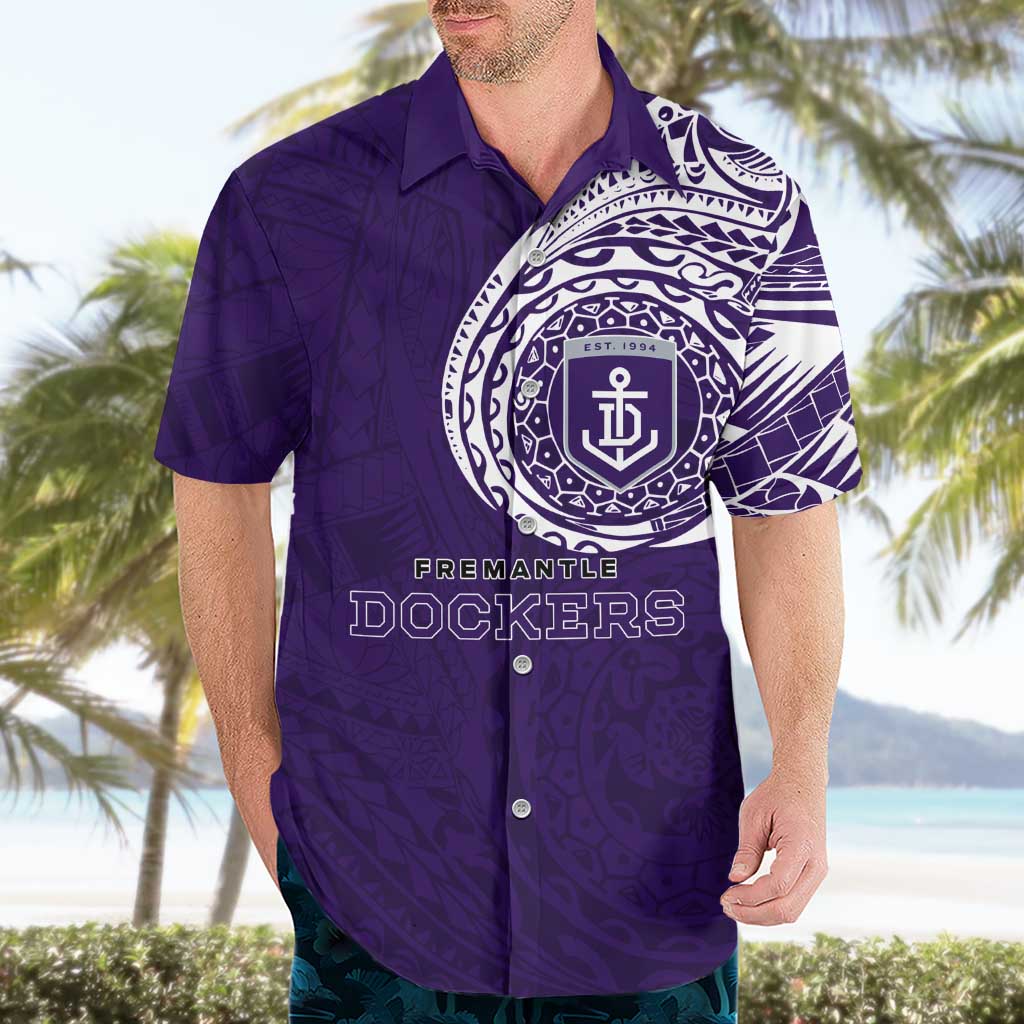 Personalized Fremantle Dockers Polynesian Hawaiian Shirt Tribal Chest and Sleeve Tattoo Heritage Warrior