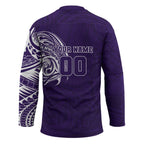 Personalized Fremantle Dockers Polynesian Hockey Jersey Tribal Chest and Sleeve Tattoo Heritage Warrior