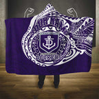 Personalized Fremantle Dockers Polynesian Hooded Blanket Tribal Chest and Sleeve Tattoo Heritage Warrior