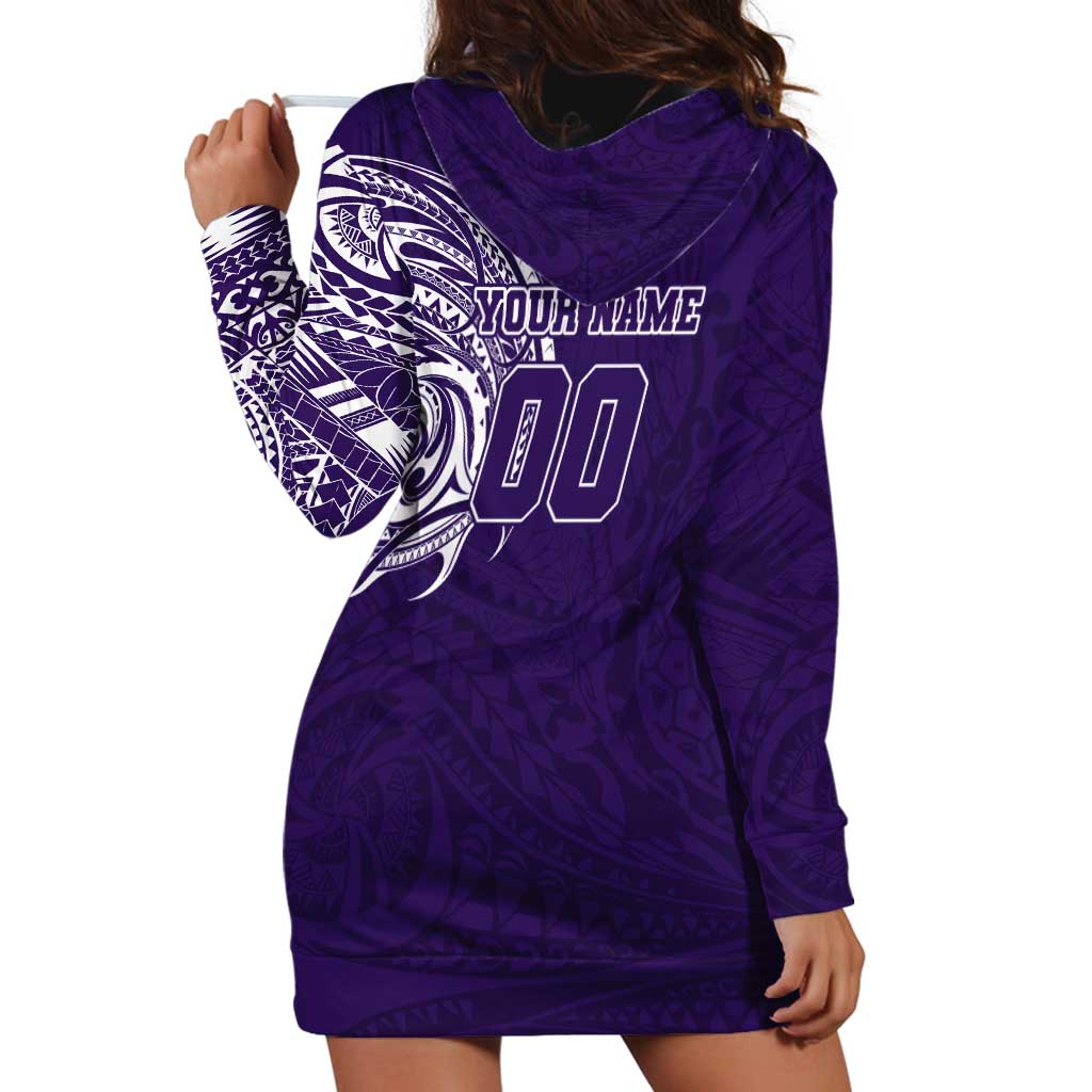 Personalized Fremantle Dockers Polynesian Hoodie Dress Tribal Chest and Sleeve Tattoo Heritage Warrior