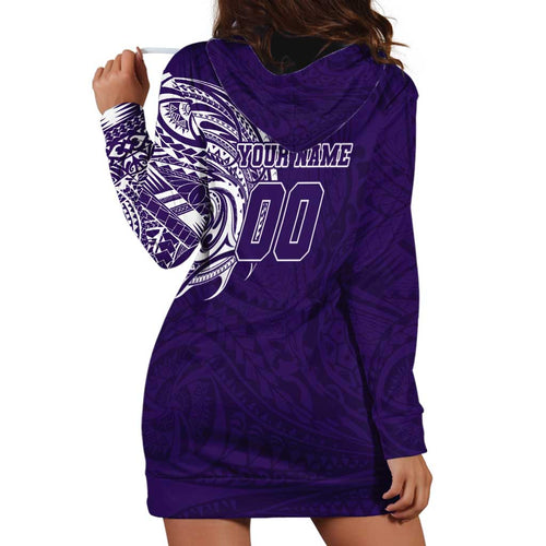 Personalized Fremantle Dockers Polynesian Hoodie Dress Tribal Chest and Sleeve Tattoo Heritage Warrior