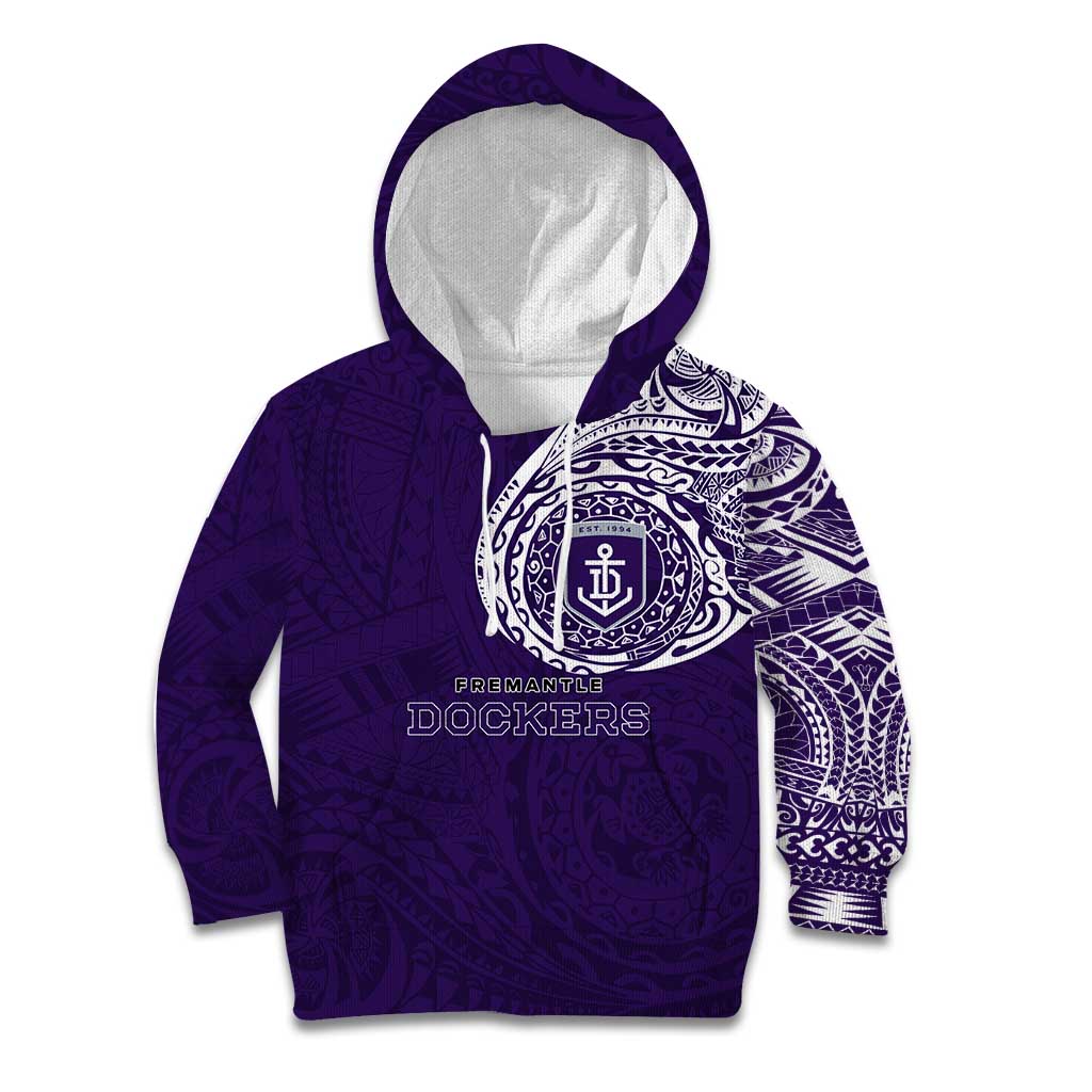Personalized Fremantle Dockers Polynesian Kid Hoodie Tribal Chest and Sleeve Tattoo Heritage Warrior