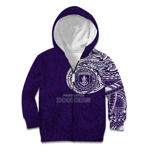 Personalized Fremantle Dockers Polynesian Kid Hoodie Tribal Chest and Sleeve Tattoo Heritage Warrior