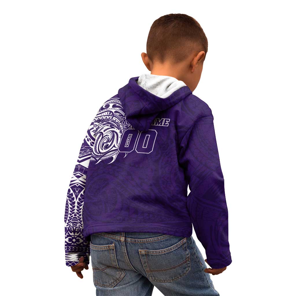 Personalized Fremantle Dockers Polynesian Kid Hoodie Tribal Chest and Sleeve Tattoo Heritage Warrior