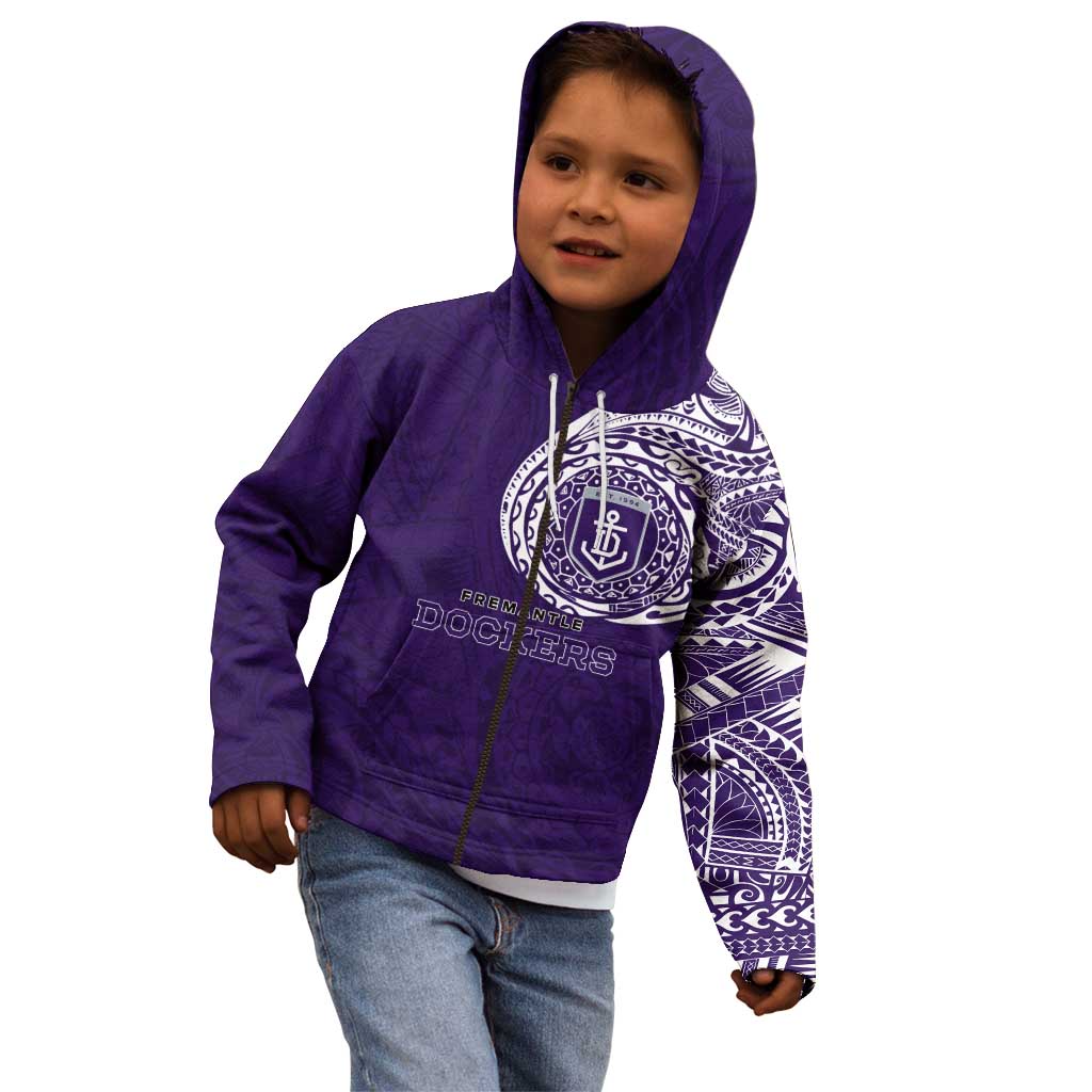 Personalized Fremantle Dockers Polynesian Kid Hoodie Tribal Chest and Sleeve Tattoo Heritage Warrior