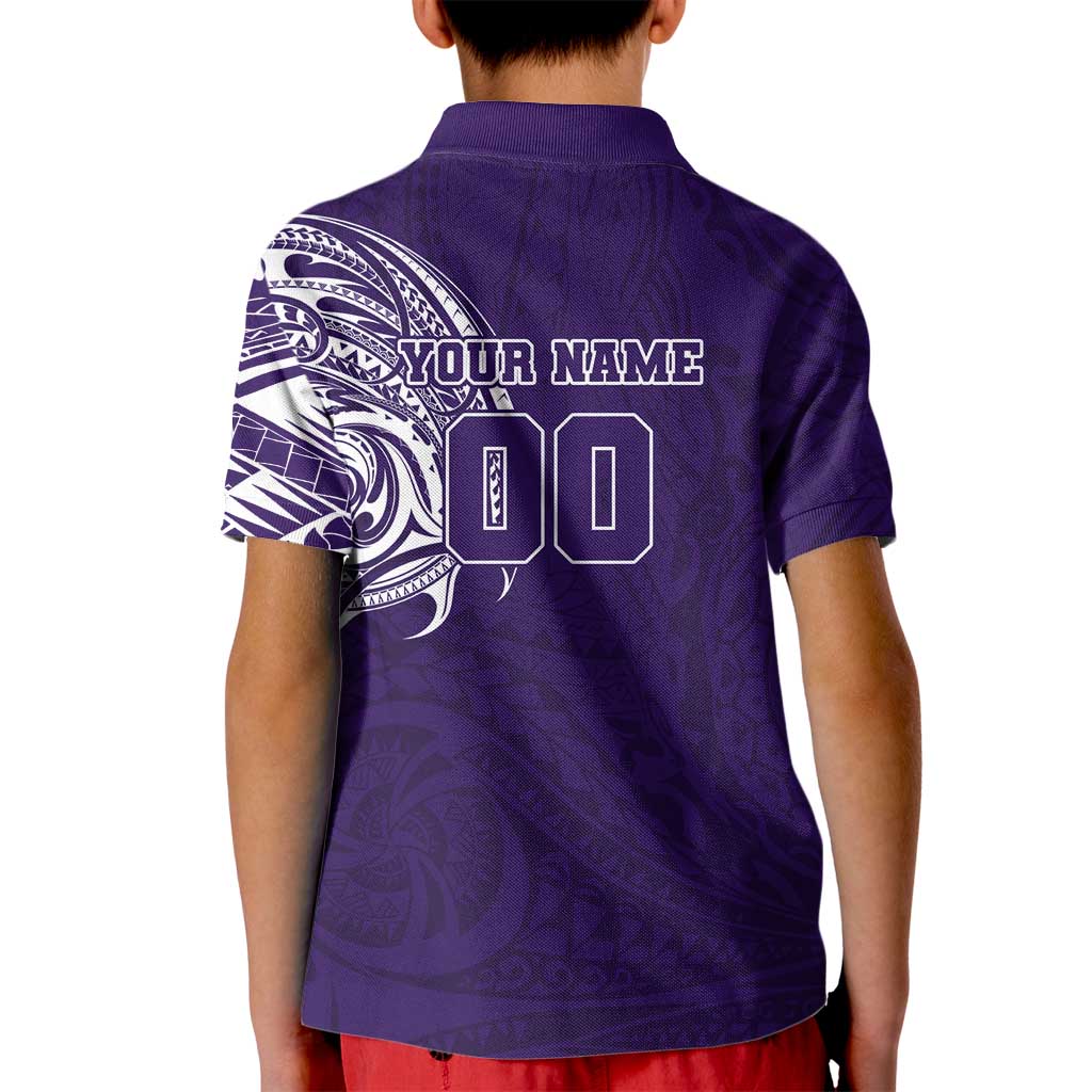Personalized Fremantle Dockers Polynesian Kid Polo Shirt Tribal Chest and Sleeve Tattoo Heritage Warrior
