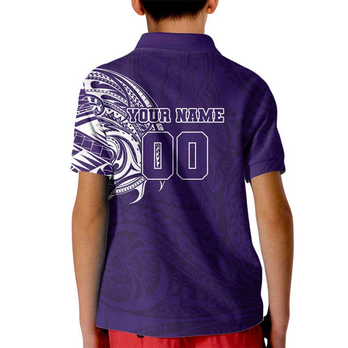 Personalized Fremantle Dockers Polynesian Kid Polo Shirt Tribal Chest and Sleeve Tattoo Heritage Warrior