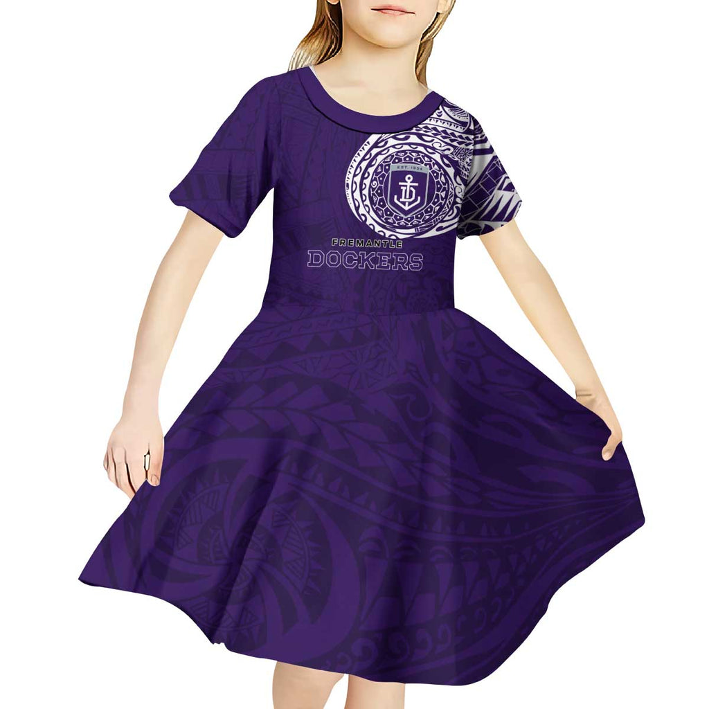 Personalized Fremantle Dockers Polynesian Kid Short Sleeve Dress Tribal Chest and Sleeve Tattoo Heritage Warrior