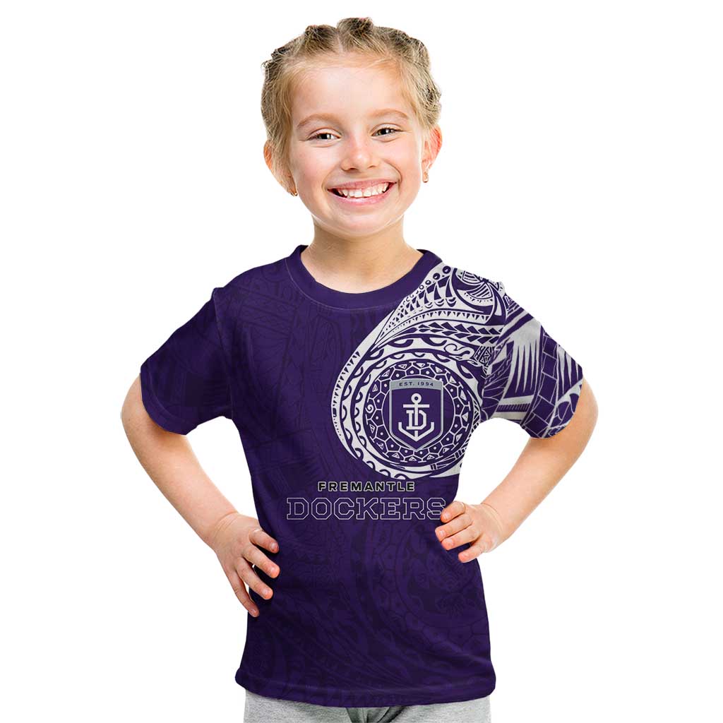 Personalized Fremantle Dockers Polynesian Kid T Shirt Tribal Chest and Sleeve Tattoo Heritage Warrior