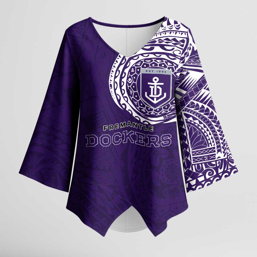 Personalized Fremantle Dockers Polynesian Kimono Sleeve Blouse Tribal Chest and Sleeve Tattoo Heritage Warrior