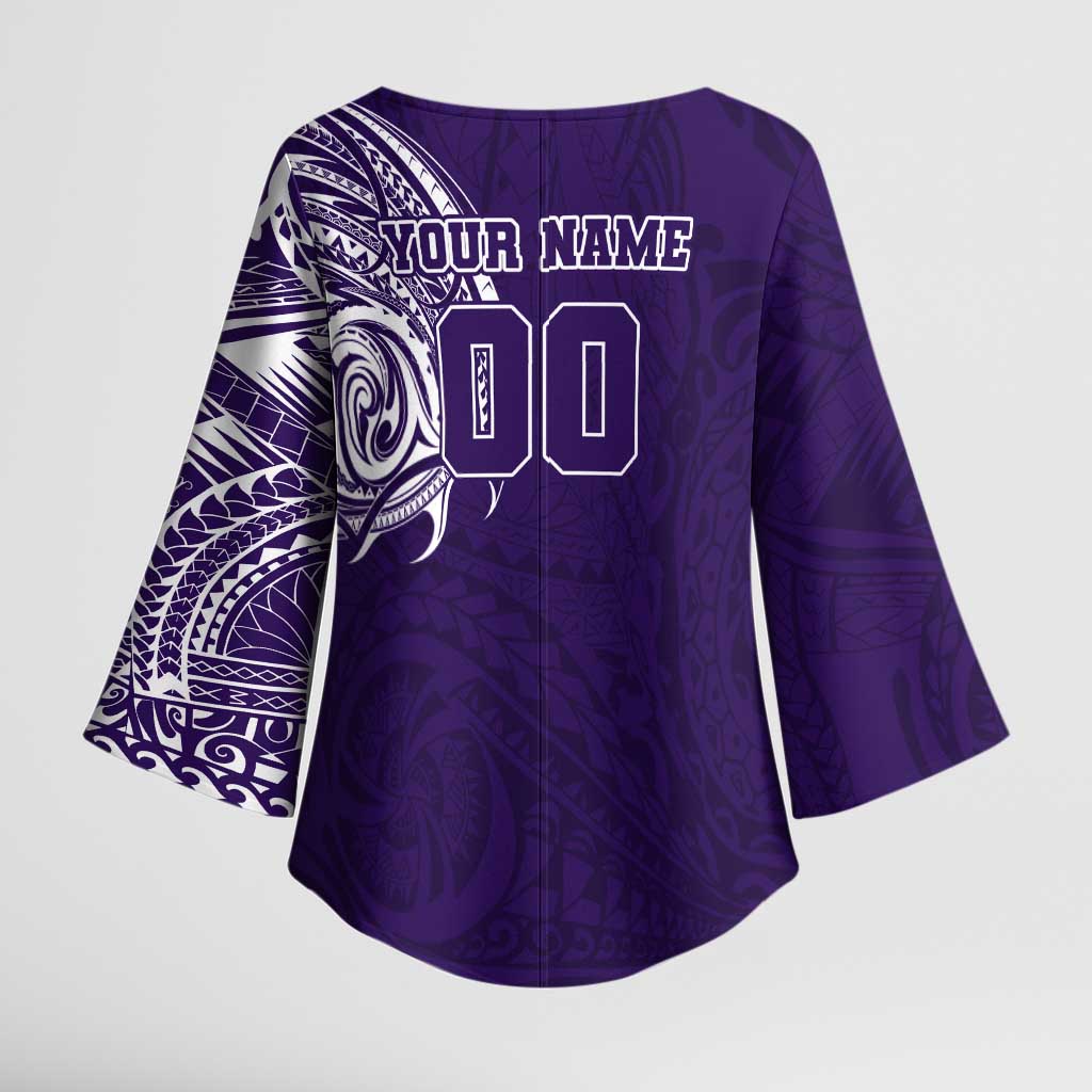 Personalized Fremantle Dockers Polynesian Kimono Sleeve Blouse Tribal Chest and Sleeve Tattoo Heritage Warrior
