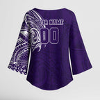 Personalized Fremantle Dockers Polynesian Kimono Sleeve Blouse Tribal Chest and Sleeve Tattoo Heritage Warrior