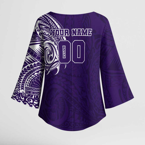 Personalized Fremantle Dockers Polynesian Kimono Sleeve Blouse Tribal Chest and Sleeve Tattoo Heritage Warrior