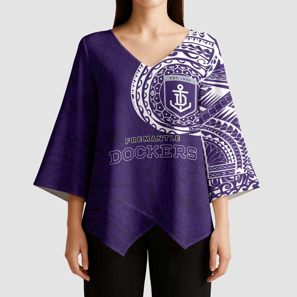 Personalized Fremantle Dockers Polynesian Kimono Sleeve Blouse Tribal Chest and Sleeve Tattoo Heritage Warrior